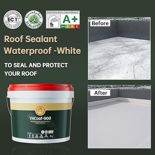 1 Gallon White Waterproof Elastomeric Roof Coating Sealant, Flexible Solar - Image 2
