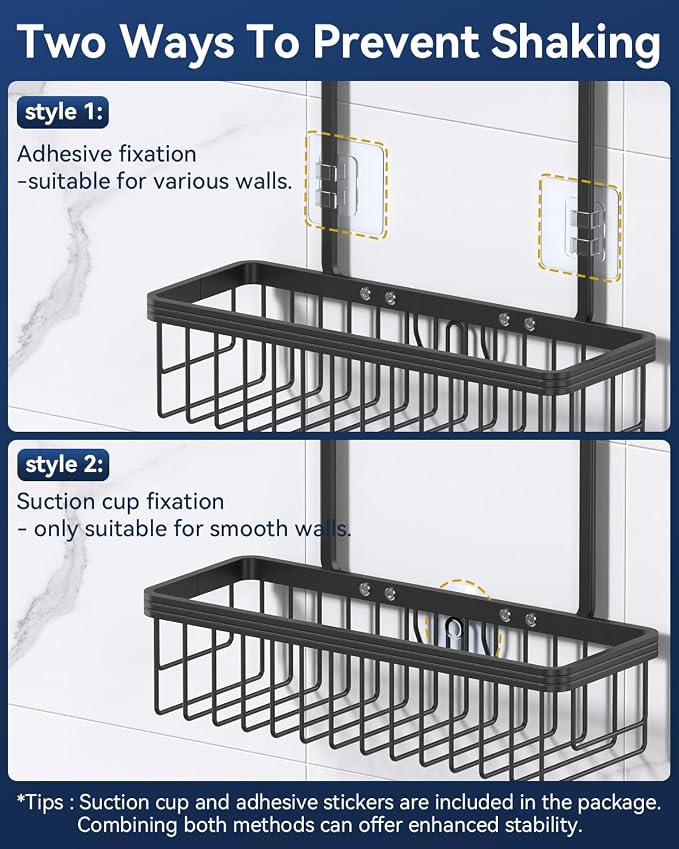 YASONIC Shower Caddy Hanging, Never Rust Shower Organizer Hanging, Aluminum - Image 7