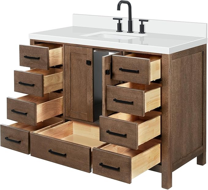 ARIEL Cambridge 49 Inch Single Rectangle Sink Bathroom Vanity - Image 6
