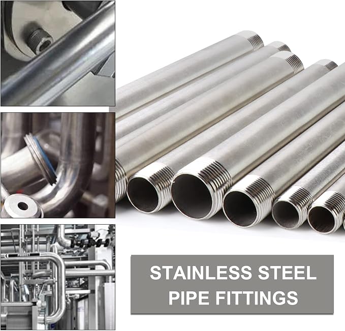 TAISHER 2Pcs Stainless Steel Pipe Fittings, 3/8" NPT x 3/8" NPT Male Threaded - Image 6