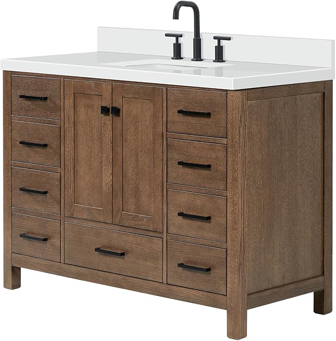 ARIEL Cambridge 49 Inch Single Rectangle Sink Bathroom Vanity - Image 4
