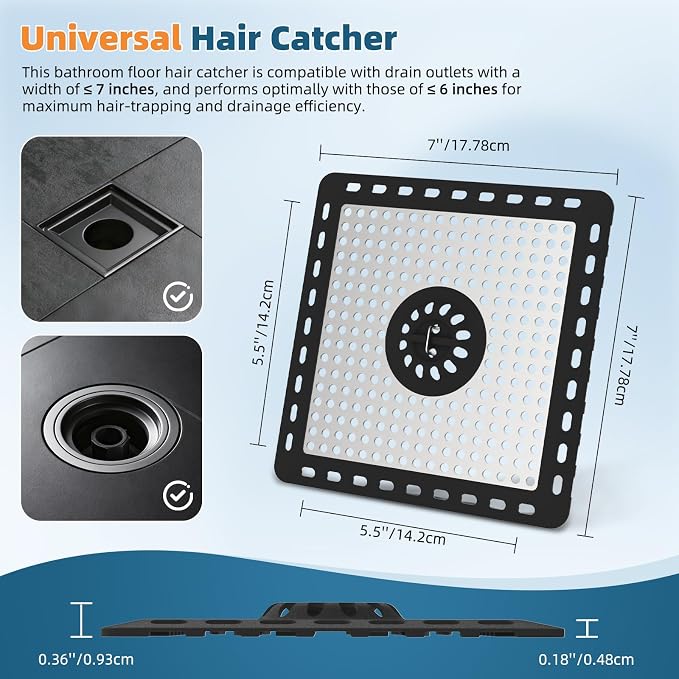 Hibbent Upgraded Shower Drain Hair Catcher, Shower Drain Cover - Image 7