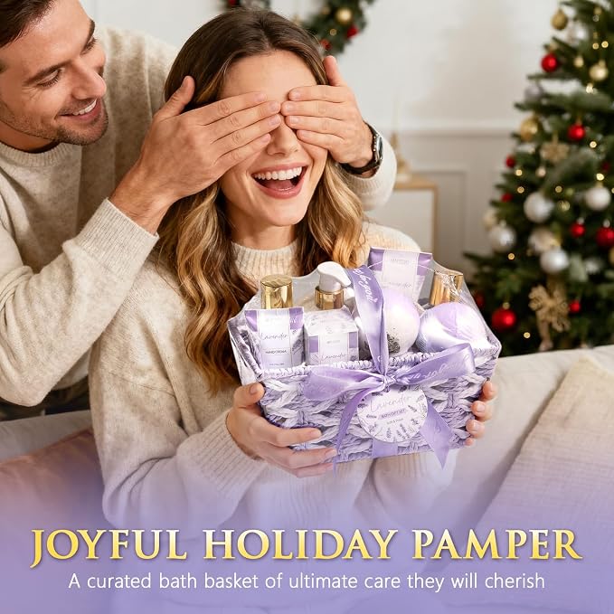 Christmas Birthday Gifts for Women, Lavender Relaxing Spa Gift Baskets for - Image 3