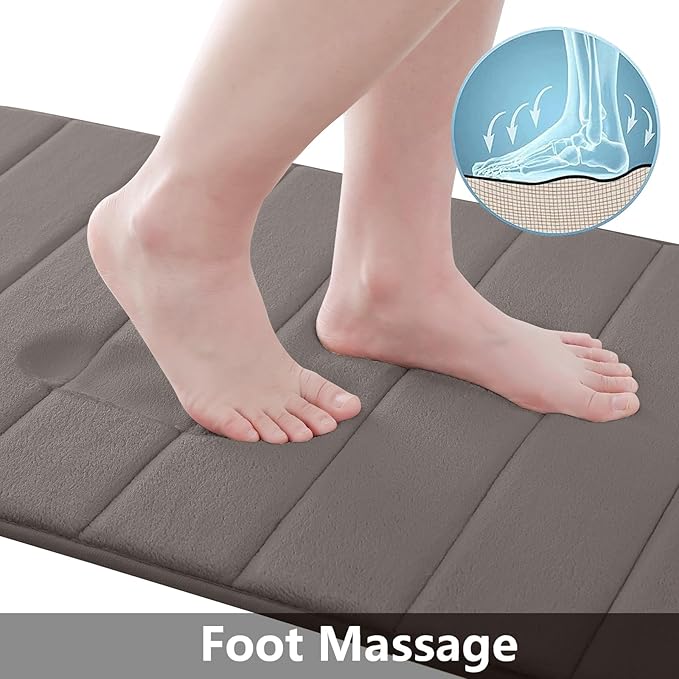 Buganda Memory Foam Bath Mat, Ultra Soft and Non-Slip Bathroom Rugs, Water - Image 2