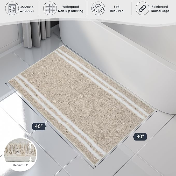 PURRUGS Bathroom Rug Non-Slip Machine Washable 30" x 46", Super Absorbent and - Image 7