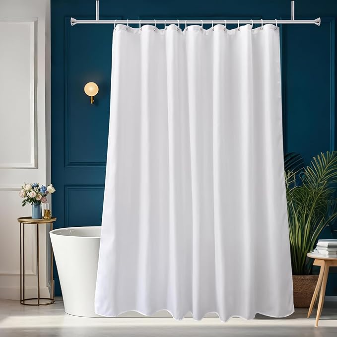 AooHome Extra Long Shower Curtain Liner, Fabric Shower Curtain - Image 2