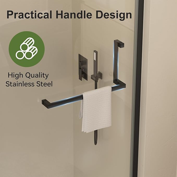 Frameless Pivot Shower Door 27-28" W x 72" H, Pivot Swing Shower Glass Door - Image 2