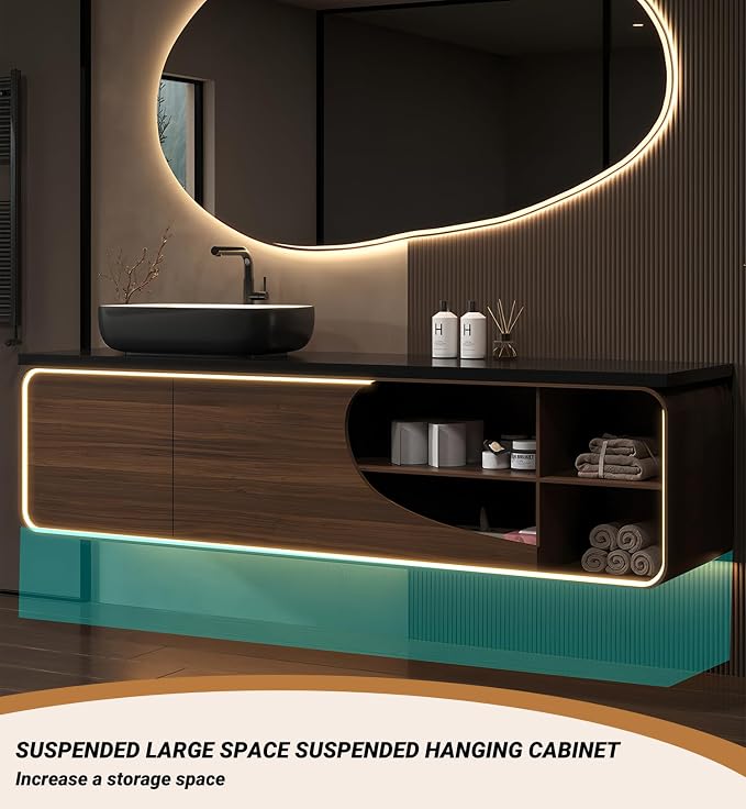 Single Sink Bathroom Vanity, Floating Modern Vanities - Image 8