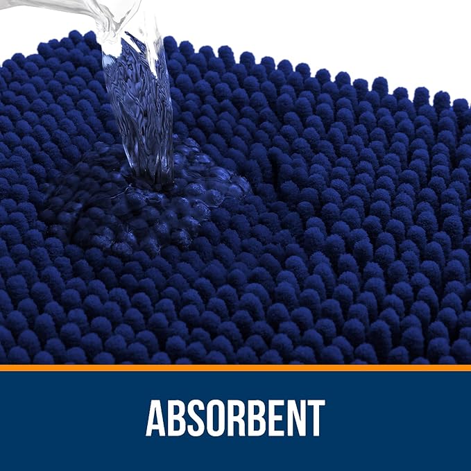 OLANLY Bathroom Rugs Sets 2 Piece, Soft Absorbent Chenille Bath Mats and - Image 3