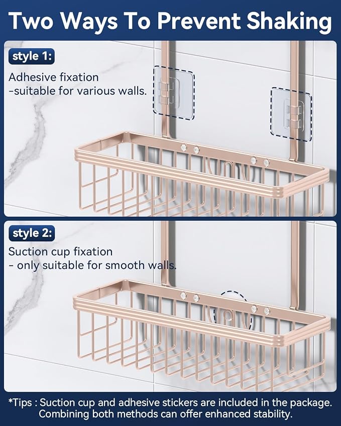 YASONIC Shower Caddy Hanging, Never Rust Shower Organizer Hanging, Aluminum - Image 7