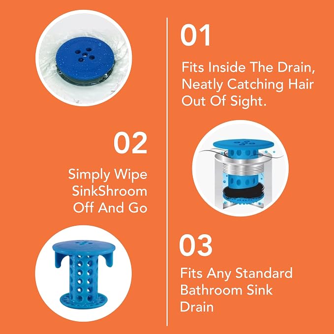 SinkShroom The Revolutionary Sink Drain Protector Hair Catcher/Strainer/Snare - Image 9