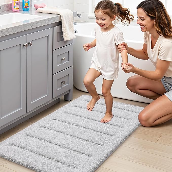 LUMI Soft Absorbent Bathroom Rugs, Non Slip Bath Mats - Image 3