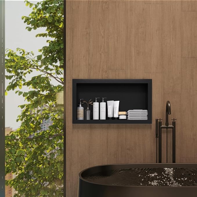 Stainless Steel Shower Niche 12" x 24", Single-Layer Wall Mounted No Tile Needed - Image 2