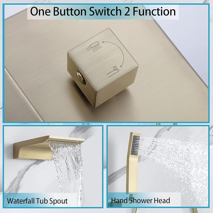 Wall Mount Roman Tub Filler Faucet Single Handle Bathroom Bathtub Faucet - Image 2