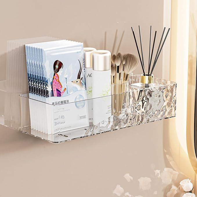 Wall Mounted Bathroom Caddy Organizer, Adhesive Shower Shelf by LaeNuvole