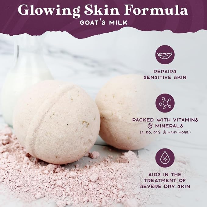 Purple Canyon Glowing Goat Natural Bath Bombs | Skin Moisturizing Goat Milk - Image 3