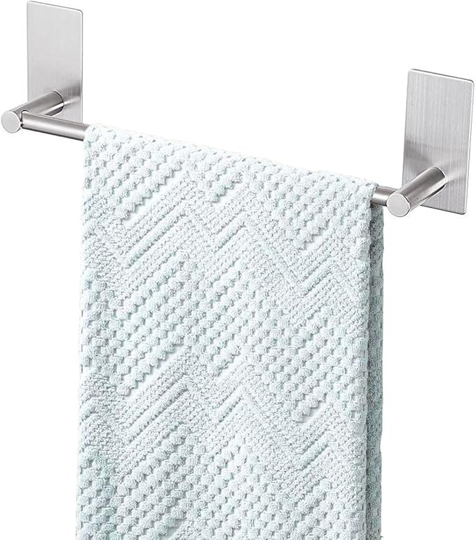Adhesive Towel Bar 9-inch, Stick On Bath Towel Rack, Hand Towel Holders by Songtec