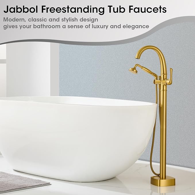Free Standing Tub Faucet, Jabbol Luxury Freestanding Bathtub Faucet - Image 2