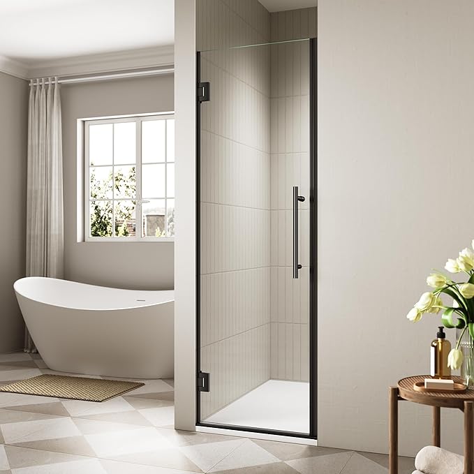 Frameless Hinged Shower Door, Single Swing Shower Panel by Unknown