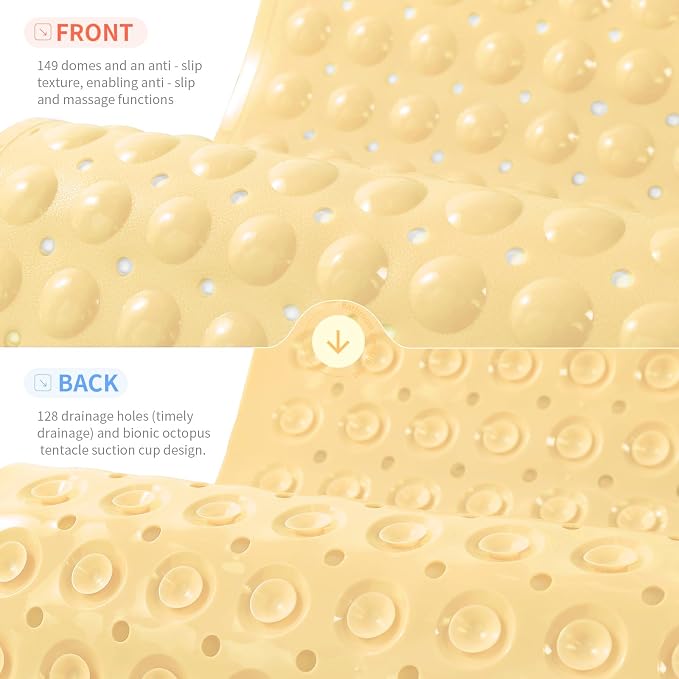 Anti-Slip Bathtub Shower mat, 27.5×14.5（Approximately 70×37cm） inch Soft - Image 2