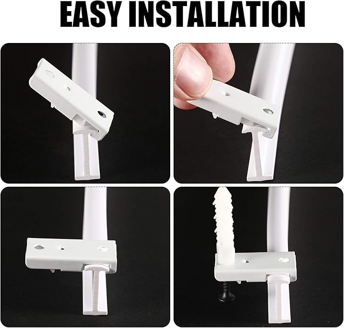 Jetec Curtain Tracks Ceiling Flexible Curtain Track Bendable Rail Curved Wall - Image 4