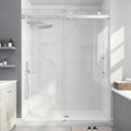 Frameless Shower Door, 55-60" W x 76" H Sliding Glass Shower Door, 1/4'' SGCC by EASYWORC