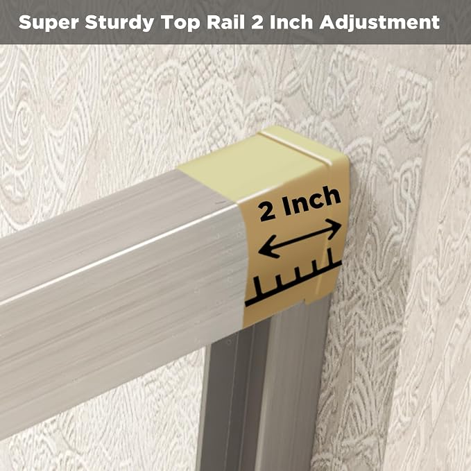 Shower Doors Glass Sliding, Semi-Frameless, 1/4" Inch Sgcc Tempered Glass - Image 6