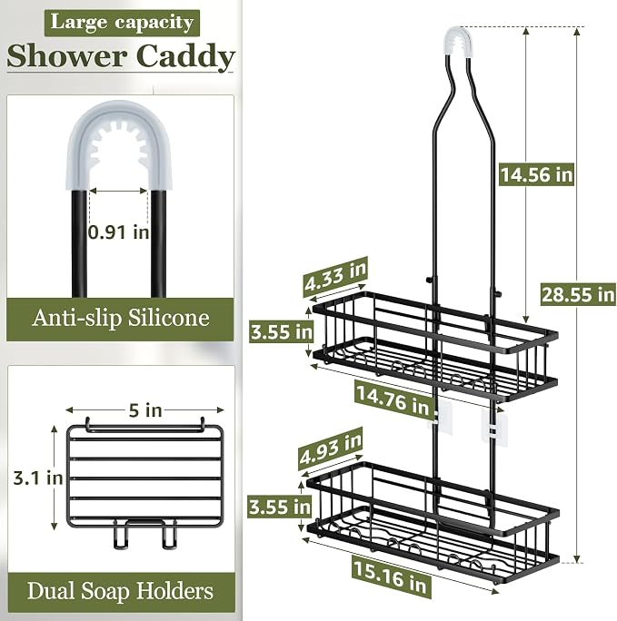 Shower Caddy Hanging: Adjustable Height Organizer - Image 2