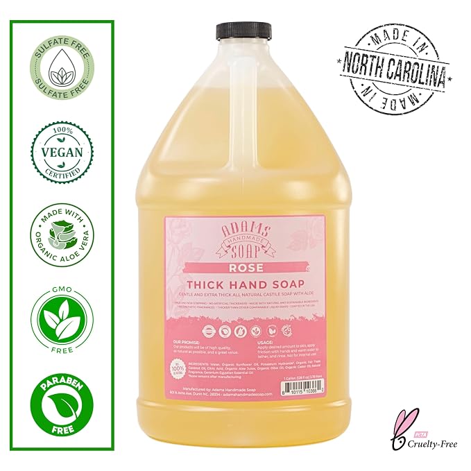 Adams Handmade Soap Thick Organic Castile Liquid Hand Soap 1 Gallon Refill - Image 2