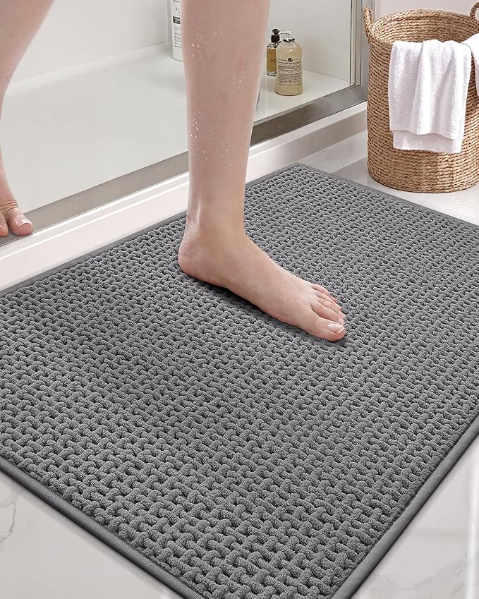Color&Geometry Rubber Backed Waffle Bath Mat Non Slip Machine Washable Bathroom by COLORG