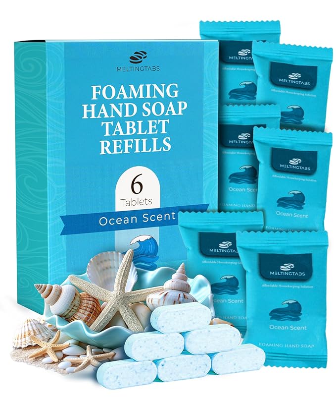 Foaming Hand Soap Tablets Refill 10 Tablets – Ocean Scent, Quick Dissolve and by MELTINGTABS