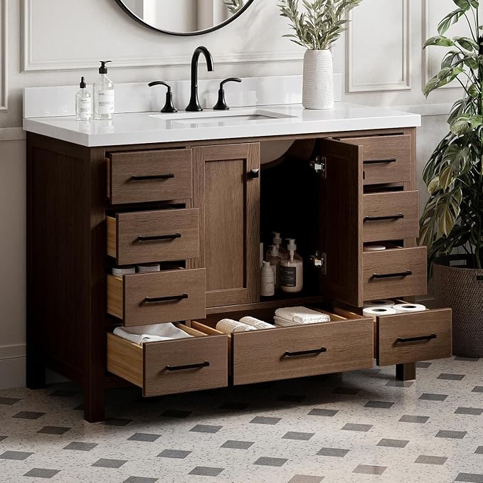 ARIEL Cambridge 49 Inch Single Rectangle Sink Bathroom Vanity - Image 2