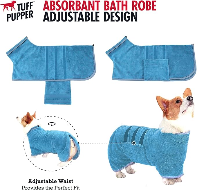 Tuff Pupper Fast Drying Dog Bath Robe | 800 GSM Plush Dog Towel - Image 4