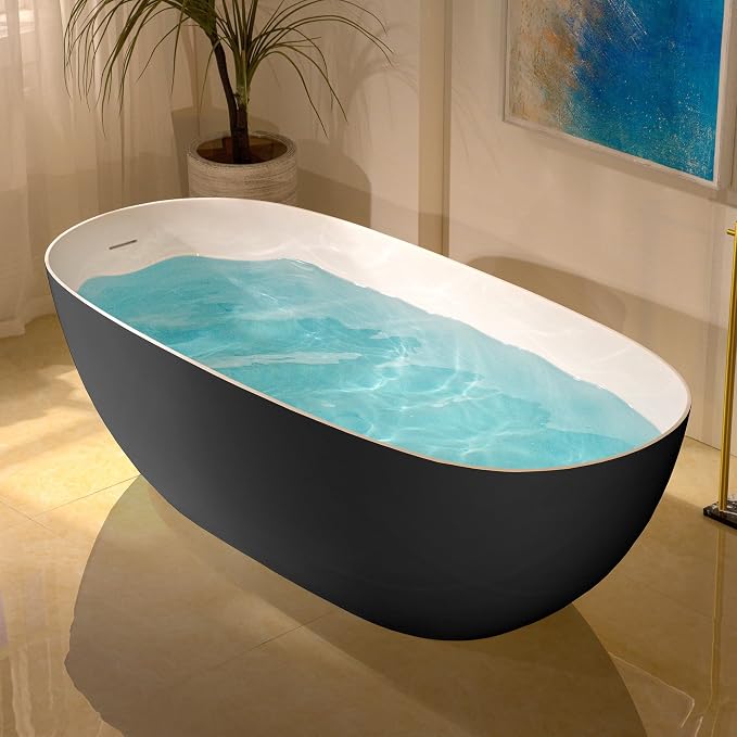 WOODBRIDGE 69" L x 32" W Luxury Contemporary Solid Surface Stone Resin - Image 12