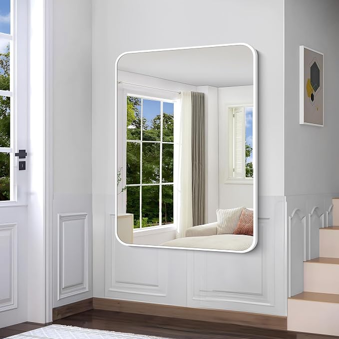 BONEWEI White Bathroom Mirror, 36x48 inch Wall Mirror - Image 6