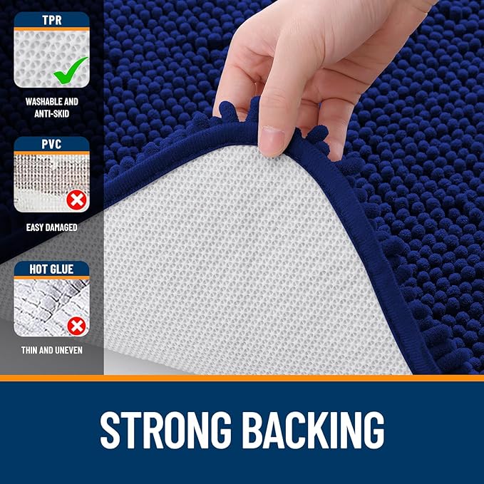 OLANLY Bathroom Rugs Sets 2 Piece, Soft Absorbent Chenille Bath Mats and - Image 5