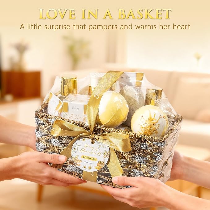 Christmas Birthday Gifts for Women, Honey & Almond Milk Relaxing Spa Gift - Image 9