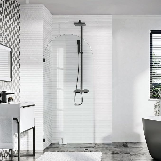 Bathroom Glass Shower Door Panel, 3/8" Thick Clear Tempered Glass Shower Door - Image 8
