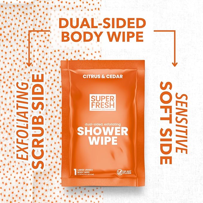 Super Fresh Shower Wipes Large Citrus & Cedar Body Wipes - Image 3