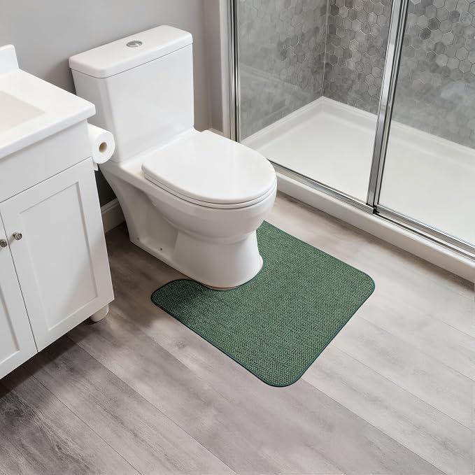 Toilet Rugs U Shaped Bathroom Rug, Machine Washable Non Slip Quick Dry Super - Image 6
