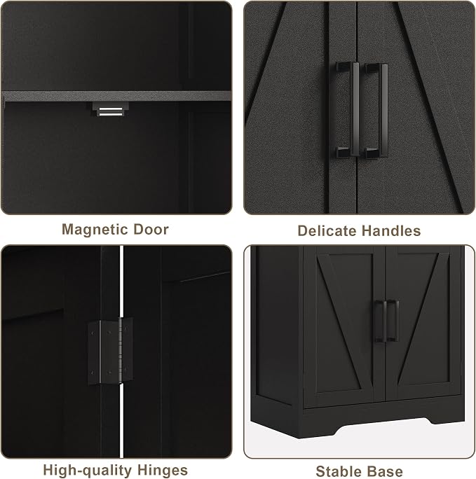 Treocho Bathroom Floor Cabinet, Farmhouse Bathroom Storage Cabinet - Image 6