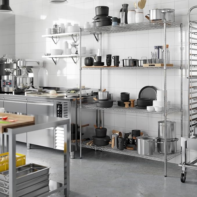 21" Deep x 54" Wide x 74" Height Wire Shelving Kit | 4-Tier | NSF Commercial - Image 2