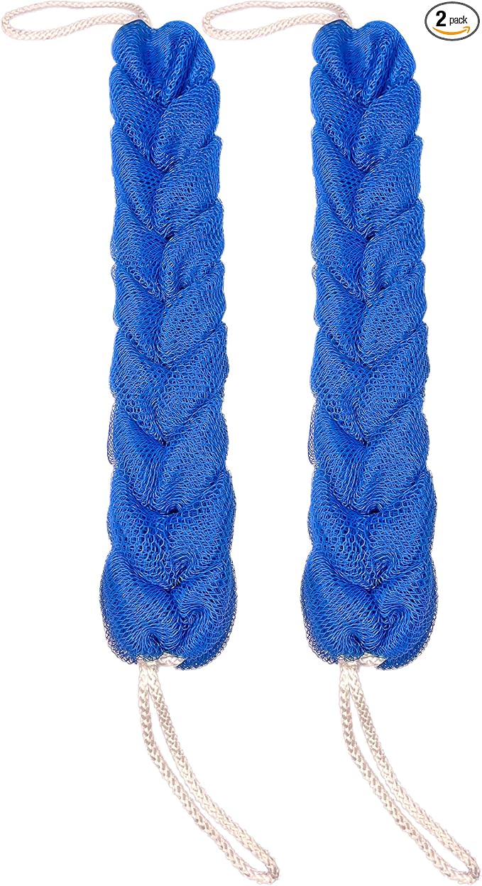 Long Stretch Back Sponge with Rope Handles Back Scrubber Bath Shower Mesh by Rainbow+Moon