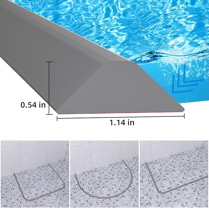 Duzzy 118 Inch Collapsible Shower Water Dam, Shower Threshold Water Stopper - Image 3