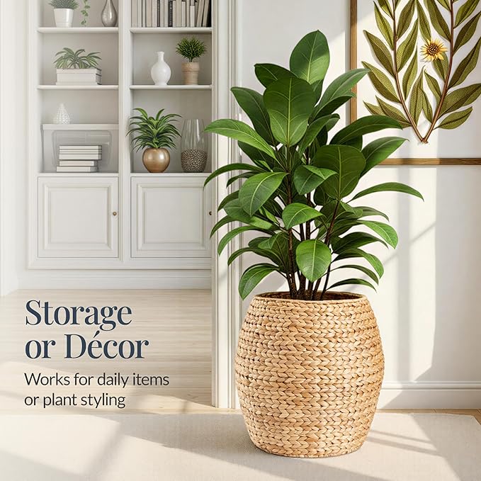 Best Choice Products Scalloped Multipurpose Hyacinth Storage Basket, Plant Décor - Image 6