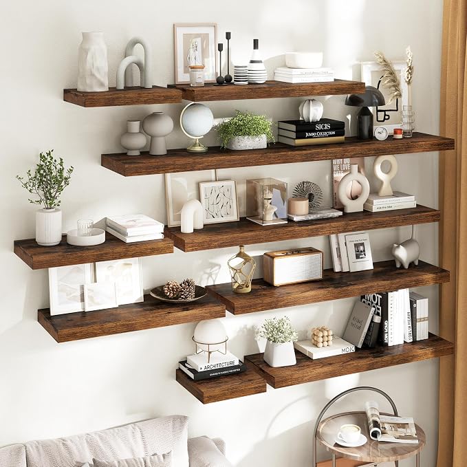 48 Inch Long Floating Shelves for Wall 2 Pack, Easy Install Engineered Wood - Image 2