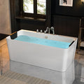 Whirlpool Bathtub 67 in. Acrylic Freestanding Bath Tub Hydromassage Gracefully by Empava