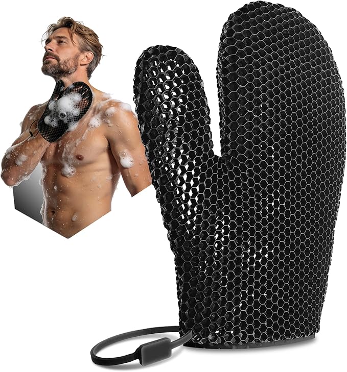Bath Mitt - Exfoliating Glove, Honeycomb Body Scrubber, Massage Body Scrub by Unknown