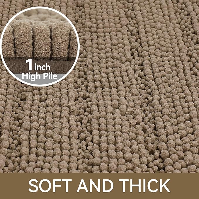 Bcoimo 24"×17" Chenille Bath Mat – Non-Slip - Image 3