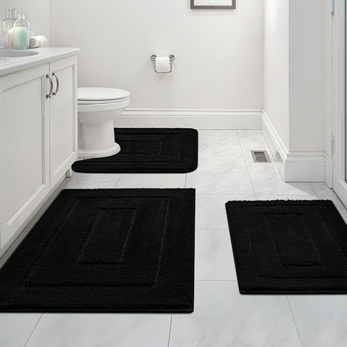 GRANNY SAYS Bathroom Rugs Sets 3 Piece, Soft Absorbent Microfiber Bath Mats by GRANNYSAYS